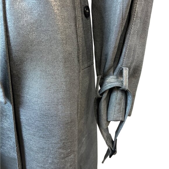 Jones New York Women's Gray Double Breasted Trench Coat Sz M - Picture 8 of 11